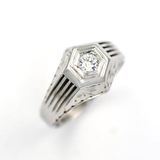 Brillantring aus 585 Weißgold, nachhaltiger second hand Schmuck perfekt aufgearbeitet