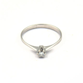 Ring aus 585 Weißgold mit Brillant, nachhaltiger second hand Schmuck perfekt aufgearbeitet