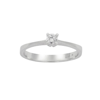 Solitärring aus 585 Weißgold mit Brillant, nachhaltiger second hand Schmuck perfekt aufgearbeitet