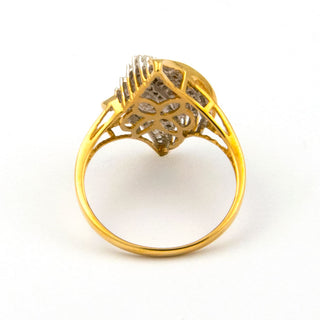 Diamantring aus 585 Gelb- und Weißgold, nachhaltiger second hand Schmuck perfekt aufgearbeitet