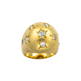 Brillantring aus 585 Gelbgold, nachhaltiger second hand Schmuck perfekt aufgearbeitet