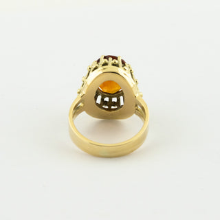 Ring aus 585 Gelbgold mit Citrin, nachhaltiger second hand Schmuck perfekt aufgearbeitet