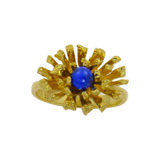 Ring aus 585 Gelbgold mit Lapislazuli, nachhaltiger second hand Schmuck perfekt aufgearbeitet