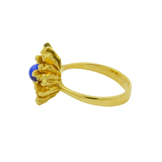 Ring aus 585 Gelbgold mit Lapislazuli, nachhaltiger second hand Schmuck perfekt aufgearbeitet