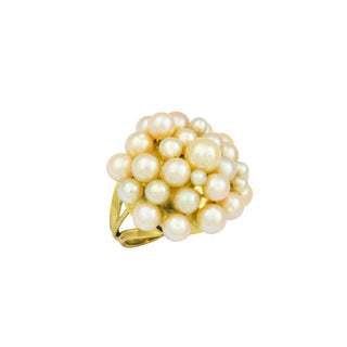 Perlring aus 585 Gelbgold, nachhaltiger second hand Schmuck perfekt aufgearbeitet