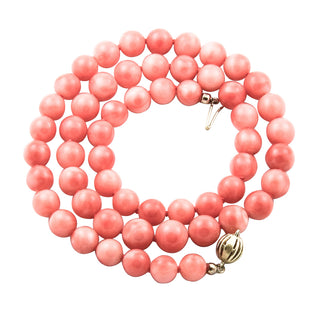 Korallenkette aus 585 Gelbgold, nachhaltiger second hand Schmuck perfekt aufgearbeitet