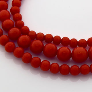 Korallenkette mit Schließe aus 585 Rotgold, nachhaltiger second hand Schmuck perfekt aufgearbeitet