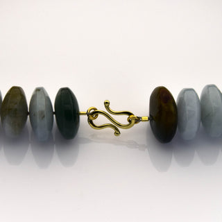 Quarzkette mit Schließe und Zwischenteil aus 585 Gelbgold, nachhaltiger second hand Schmuck perfekt aufgearbeitet