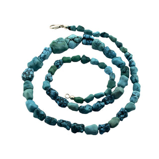 Türkiskette mit Schließe aus 925 Silber, nachhaltiger second hand Schmuck perfekt aufgearbeitet