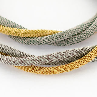 Halskette aus 750 Gelb- und Weißgold, 46cm, nachhaltiger second hand Schmuck perfekt aufgearbeitet