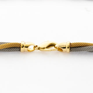 Halskette aus 750 Gelb- und Weißgold, 46cm, nachhaltiger second hand Schmuck perfekt aufgearbeitet