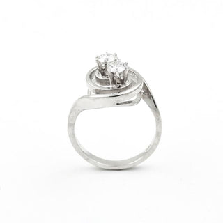 Brillantring aus 585 Weißgold, nachhaltiger second hand Schmuck perfekt aufgearbeitet