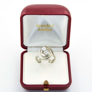 Brillantring aus 585 Weißgold, nachhaltiger second hand Schmuck perfekt aufgearbeitet