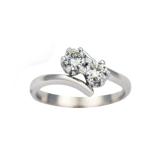 Brillantring aus 585 Weißgold, nachhaltiger second hand Schmuck perfekt aufgearbeitet