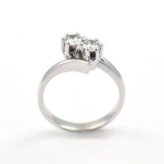 Brillantring aus 585 Weißgold, nachhaltiger second hand Schmuck perfekt aufgearbeitet