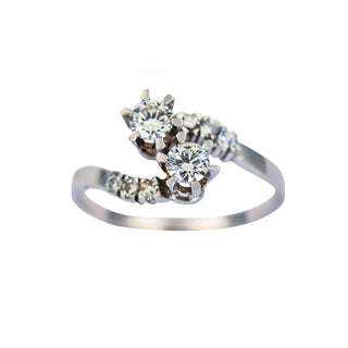 Brillantring aus 750 Weißgold, nachhaltiger second hand Schmuck perfekt aufgearbeitet