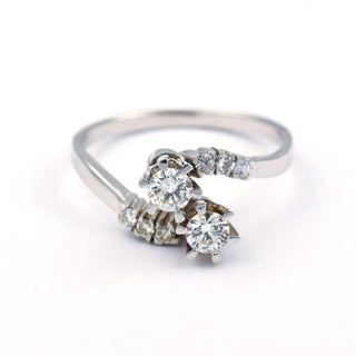 Brillantring aus 750 Weißgold, nachhaltiger second hand Schmuck perfekt aufgearbeitet