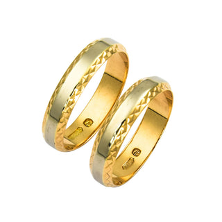 Trauringe aus 585 Gelb- und Weißgold, nachhaltiger second hand Schmuck perfekt aufgearbeitet