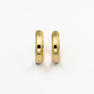 Trauringe aus 585 Gelb- und Weißgold, nachhaltiger second hand Schmuck perfekt aufgearbeitet