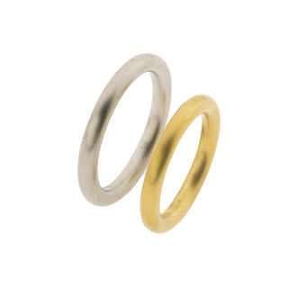 Niessing Trauringe Rund aus 750 Gelbgold/Platin, nachhaltiger second hand Schmuck perfekt aufgearbeitet