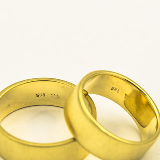 Trauringe aus 585 Gelbgold, nachhaltiger second hand Schmuck perfekt aufgearbeitet