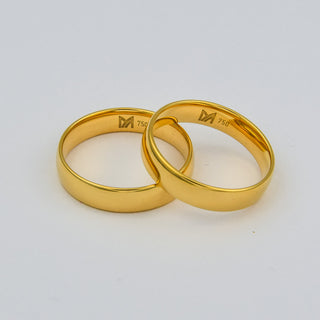 Meister Trauringe aus 750 Gelbgold, nachhaltiger second hand Schmuck perfekt aufgearbeitet