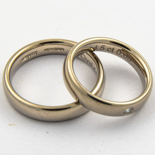 Niessing Trauringe Oval aus 750 Graugold mit Brillant, nachhaltiger second hand Schmuck perfekt aufgearbeitet