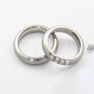 Henrich & Denzel Trauringe aus 950 Platin mit Diamant, hochwertiger second hand Schmuck perfekt aufgearbeitet