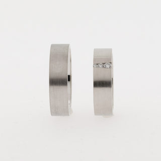 Gerstner Trauringe aus 585 Weißgold mit Brillant, nachhaltiger second hand Schmuck perfekt aufgearbeitet