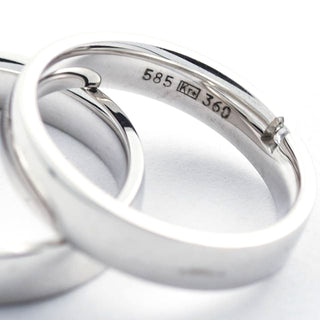 Trauringe aus 585 Weißgold mit Brillant, nachhaltiger second hand Schmuck perfekt aufgearbeitet