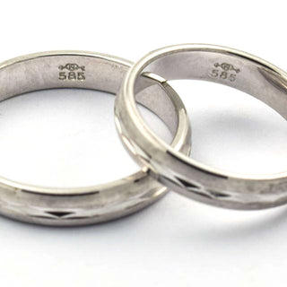 Niessing Trauringe aus 585 Weißgold, nachhaltiger second hand Schmuck perfekt aufgearbeitet