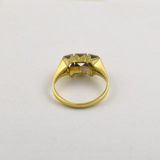 Ring aus 585 Gelb- und Weißgold mit Brillant, nachhaltiger second hand Schmuck perfekt aufgearbeitet