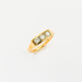 Brillantring aus 585 Gelb- und Weißgold, nachhaltiger second hand Schmuck perfekt aufgearbeitet