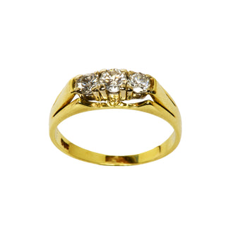 Brillantring aus 585 Gelb- und Weißgold, nachhaltiger second hand Schmuck perfekt aufgearbeitet