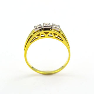 Brillantring aus 585 Gelbgold, nachhaltiger second hand Schmuck perfekt aufgearbeitet