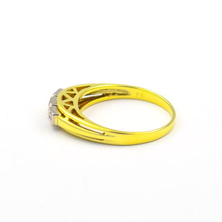 Brillantring aus 585 Gelbgold, nachhaltiger second hand Schmuck perfekt aufgearbeitet