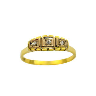 Diamantring aus 585 Gelbgold, nachhaltiger second hand Schmuck perfekt aufgearbeitet