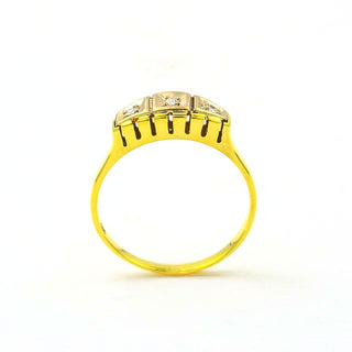 Diamantring aus 585 Gelbgold, nachhaltiger second hand Schmuck perfekt aufgearbeitet