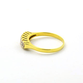 Diamantring aus 585 Gelbgold, nachhaltiger second hand Schmuck perfekt aufgearbeitet