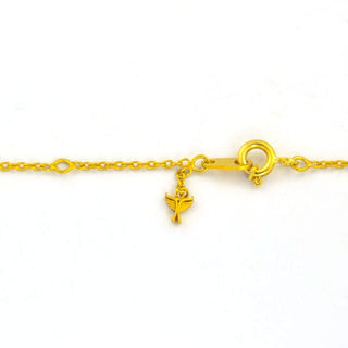 Fibula Y-Kette aus 750 Gelbgold mit Türkis, nachhaltiger second hand Schmuck perfekt aufgearbeitet