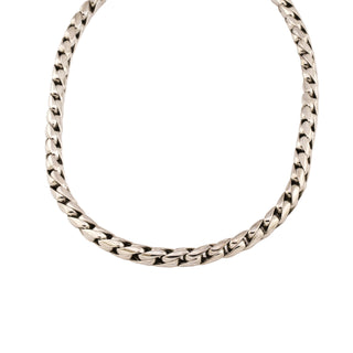 Zopfkette aus 585 Weißgold, nachhaltiger second hand Schmuck perfekt aufgearbeitet