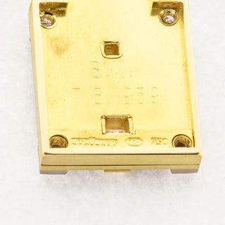 A. Frühauf Kreuzanhänger aus 750 Gelb- und Weißgold mit Rubin, Smaragd und Diamant, nachhaltiger second hand Schmuck perfekt aufgearbeitet