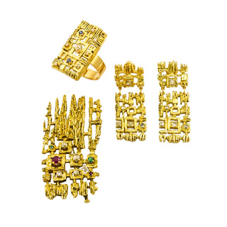 A. Frühauf Schmuckset aus 750 Gelbgold, nachhaltiger second hand Schmuck perfekt aufgearbeitet