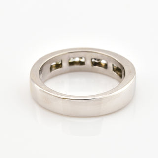 Allianzring aus 585 Weißgold mit Brillant, nachhaltiger second hand Schmuck perfekt aufgearbeitet