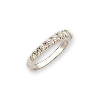 Allianzring aus 585 Weißgold mit Brillant, nachhaltiger second hand Schmuck perfekt aufgearbeitet