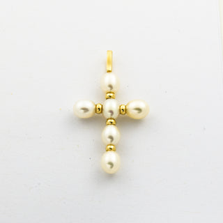 An-/Einhänger aus 585 Gelbgold mit Perle, nachhaltiger second hand Schmuck perfekt aufgearbeitet