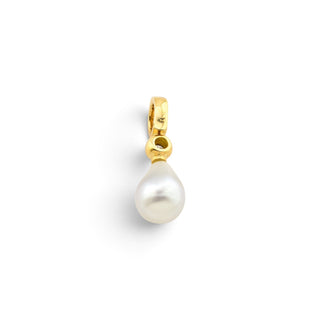 An-/Einhänger aus 750 Gelbgold mit Perle und Brillant, nachhaltiger second-hand Schmuck perfekt aufgearbeitet