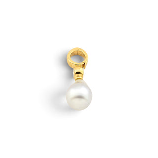 An-/Einhänger aus 750 Gelbgold mit Perle und Brillant, nachhaltiger second-hand Schmuck perfekt aufgearbeitet
