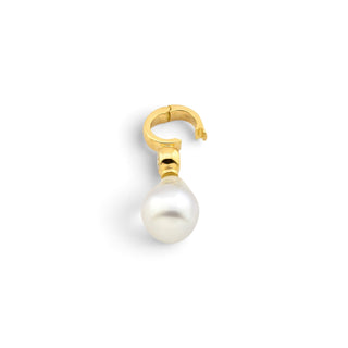 An-/Einhänger aus 750 Gelbgold mit Perle und Brillant, nachhaltiger second-hand Schmuck perfekt aufgearbeitet