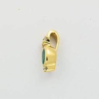 Smaragdanhänger aus 585 Gelbgold mit Brillant, nachhaltiger second hand Schmuck perfekt aufgearbeitet